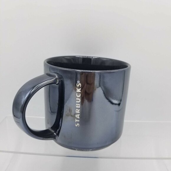 2013 14oz Starbucks‎ Dark Metallic Gray Reflective Coffee Cup Mug - Picture 1 of 5